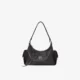 Black soft crescent hobo bag with side pockets and shoulder strap