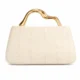 Ivory paneled evening clutch with gold-tone top handle