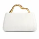 White paneled evening clutch with vertical seams