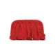 Red sparkling pleated rhinestone-look evening clutch, front view