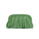 Green sparkling pleated evening clutch, front view