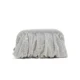 Silver pleated rhinestone-look evening clutch