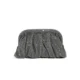 Black sparkling pleated evening clutch, front view