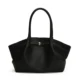 Black pebble-texture tote with double shoulder handles