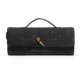 Black wholesale woven-pattern baguette bag, front view