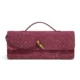 Berry woven-pattern baguette bag with flap closure
